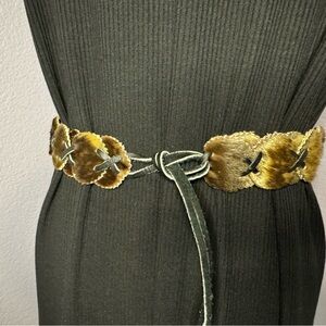 Vintage Boho leather fur belt